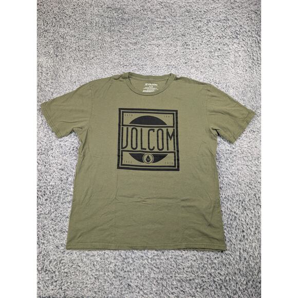 Volcom Shirt Men Extra Large Green Skater Surf Beach Hip Hop Normcore Graphic - Picture 1 of 5